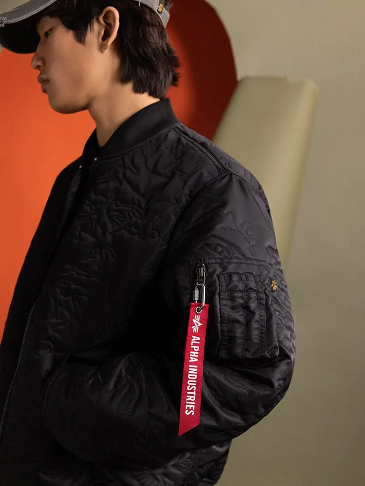 Alpha Industries Camo Quilted MA-1 bomber geacă neagră matlasată