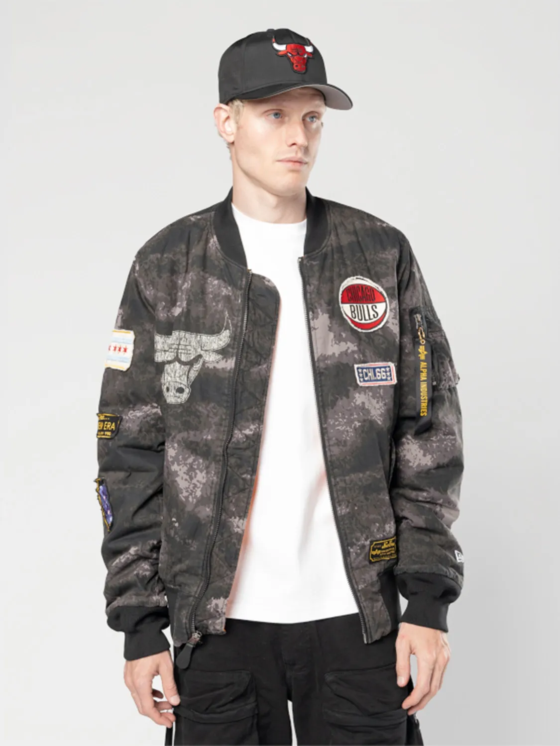 Alpha Industries MA-1 Bulls geaca bomber negru reversibila camo