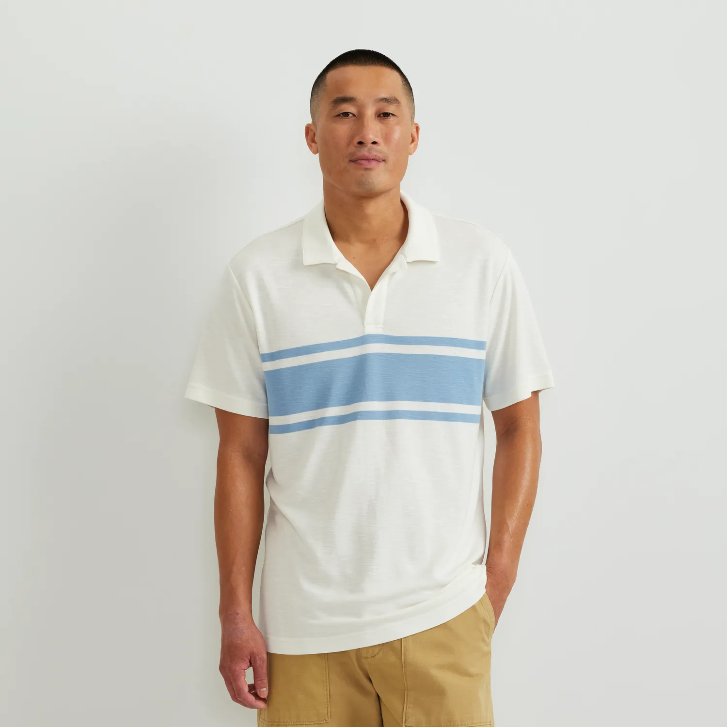 Eddie Bauer Journey Modal polo dungi barbati ivory