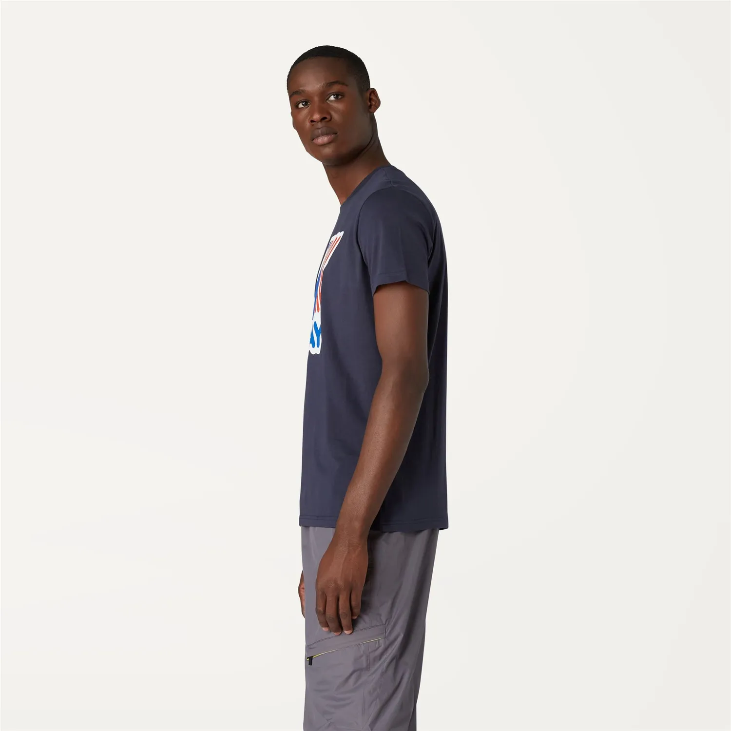 K-Way Pete Macro Logo tricou barbati Blue Depth bumbac