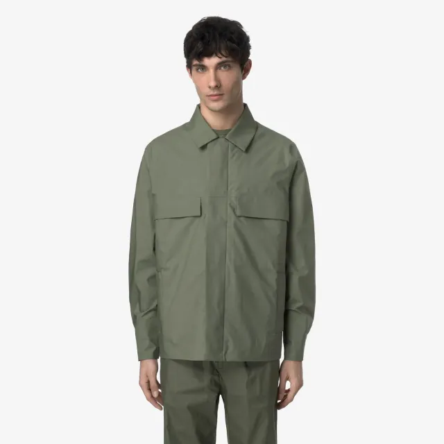K-Way Orion 3L Poplin K7127UW geaca barbati verde-bej bumbac