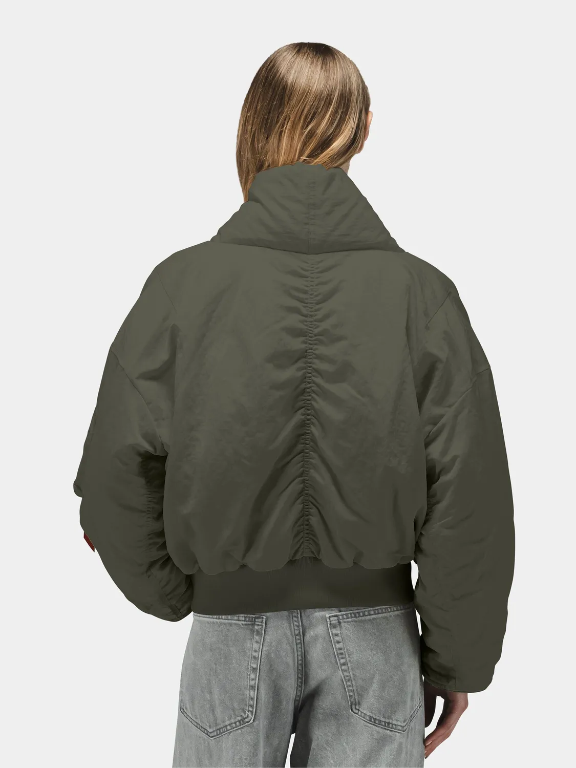 Alpha Industries Shawl Collar geaca bomber dama gri puf