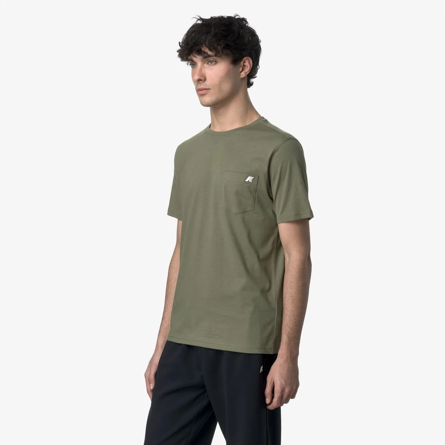 K-Way Sigur Jersey Slim tricou bărbați Green Lichen bumbac