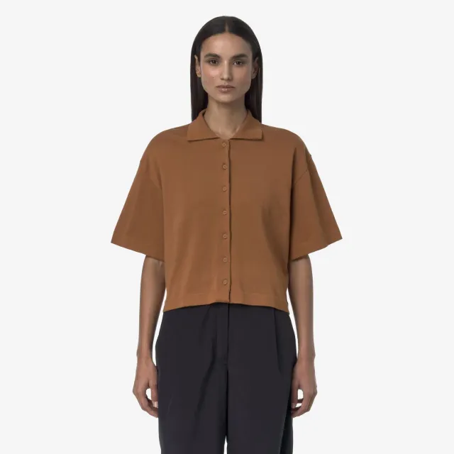 K-Way Carry bluza polo maro bran bumbac egiptean