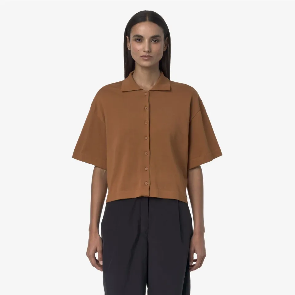 K-Way Carry bluza polo maro bran bumbac egiptean