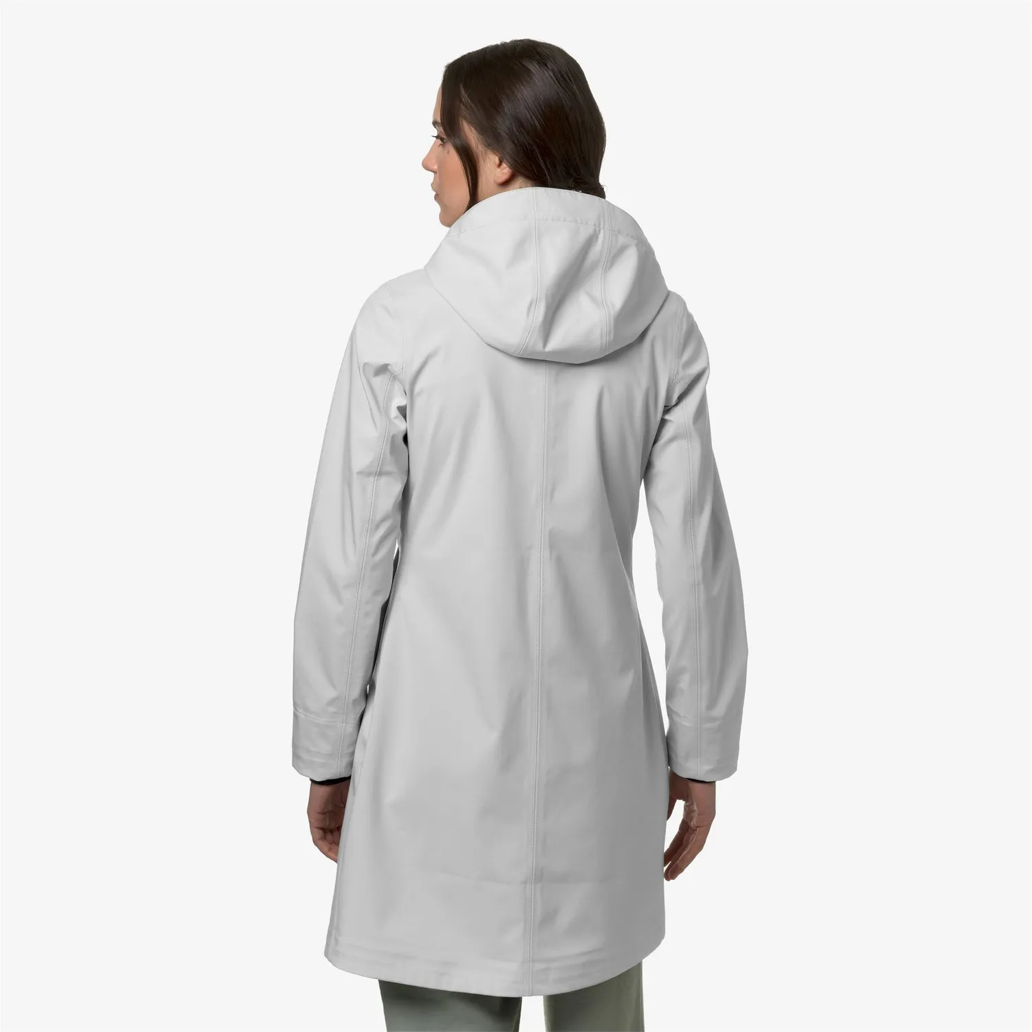 K-Way Stephy Bonded Jersey geaca 3/4 dama alba impermeabila