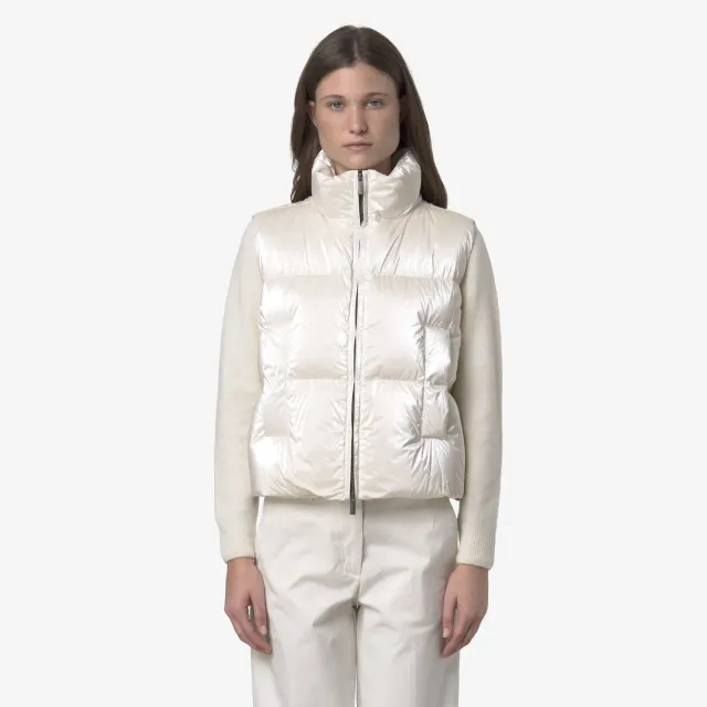K-Way Thille Thermo Pearly vesta dama alba puf natural