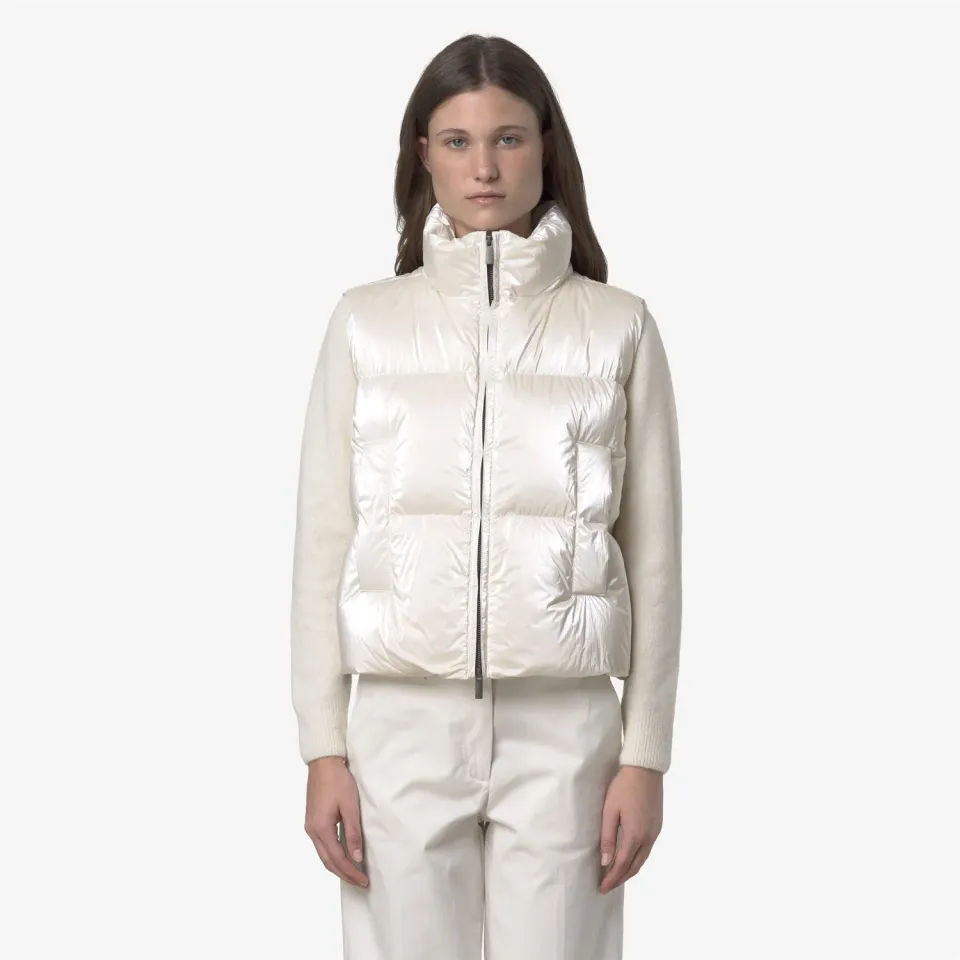 K-Way Thille Thermo Pearly vesta dama alba puf natural
