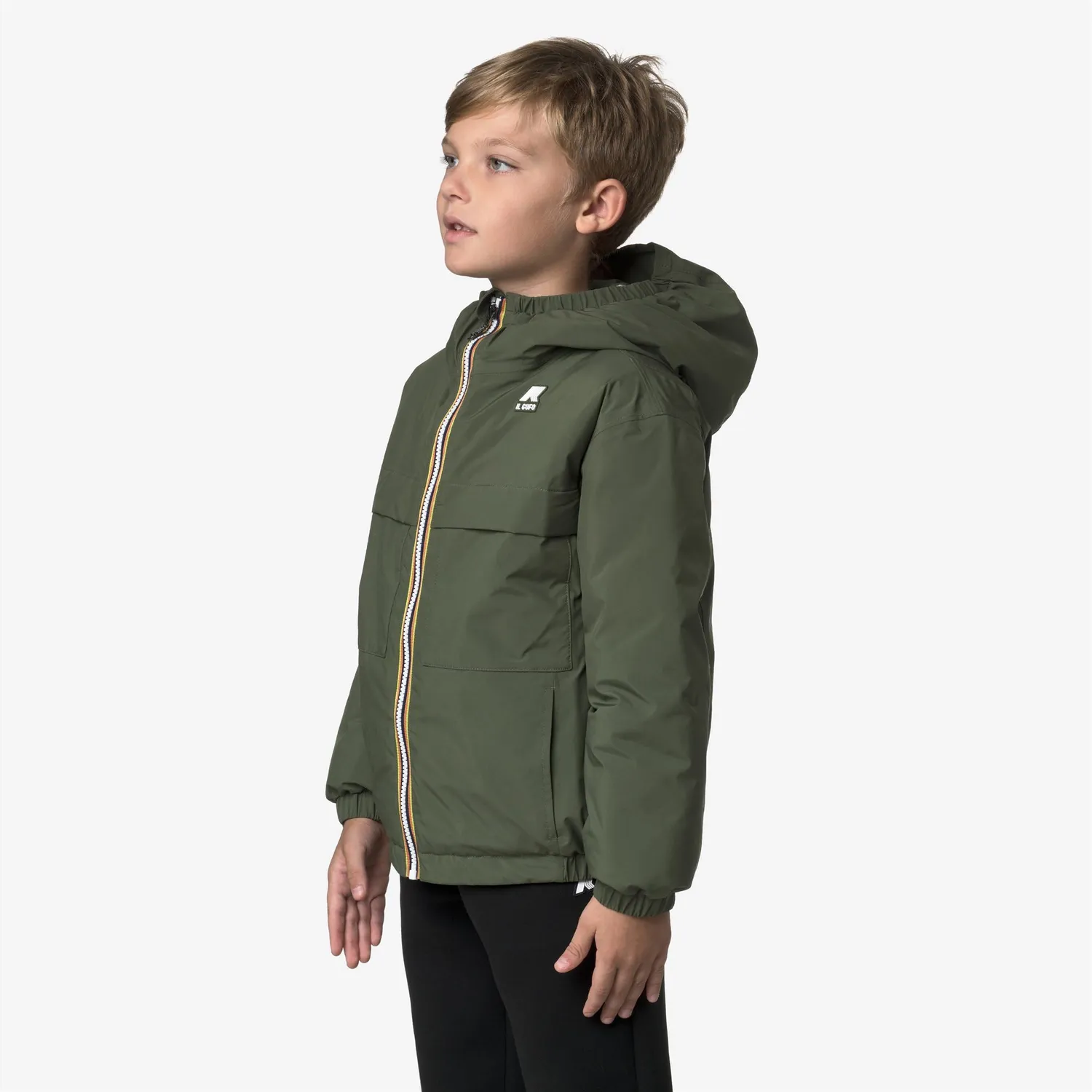 K-Way Diegue geaca baieti Green Cypress cu gluga