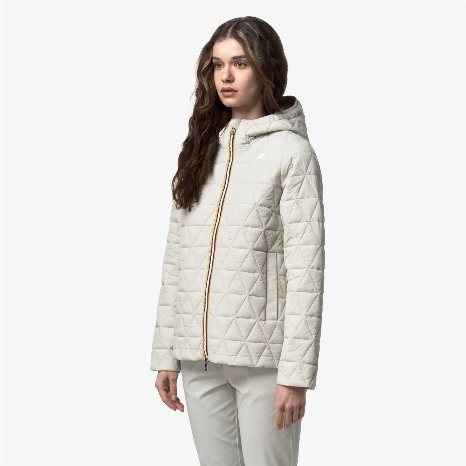 K-Way Madlaine Diamond Quilted Warm geacă damă bej matlasată