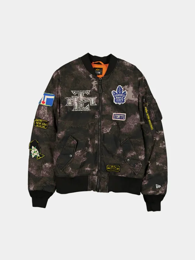 Alpha Industries MA-1 Toronto Maple Leafs bomber negru camo