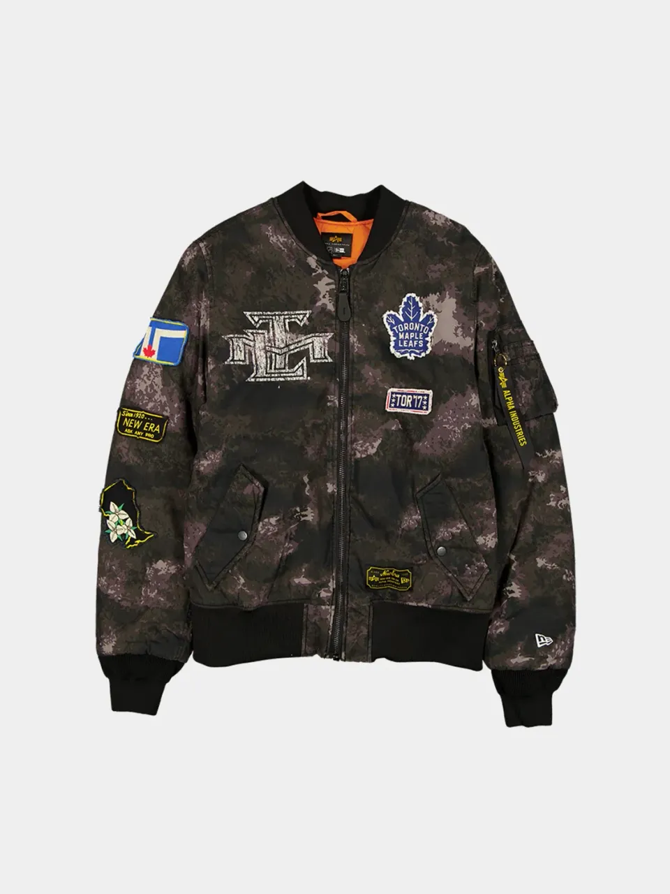Alpha Industries MA-1 Toronto Maple Leafs bomber negru camo
