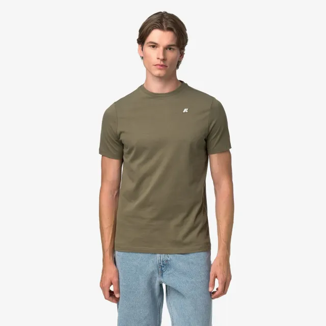 K-Way Odom tricou bărbați verde bumbac slim