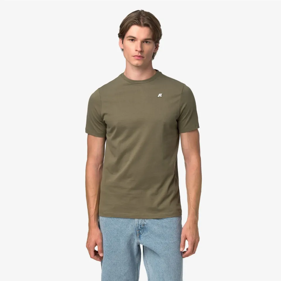 K-Way Odom tricou bărbați verde bumbac slim
