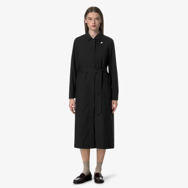 K-Way Barbra Stretch palton damă negru lung