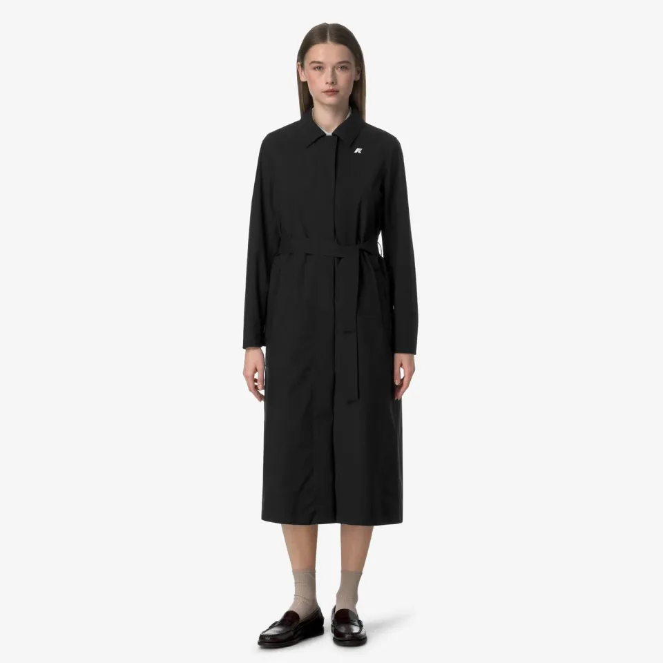 K-Way Barbra Stretch palton damă negru lung