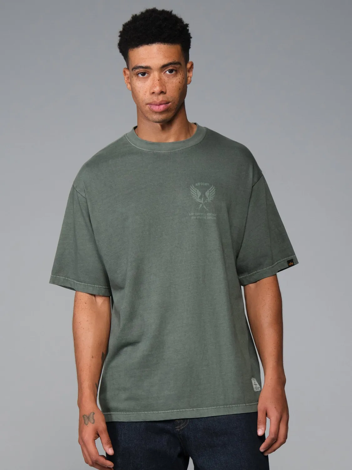 Alpha Industries Essential Battlewash tricou negru bumbac