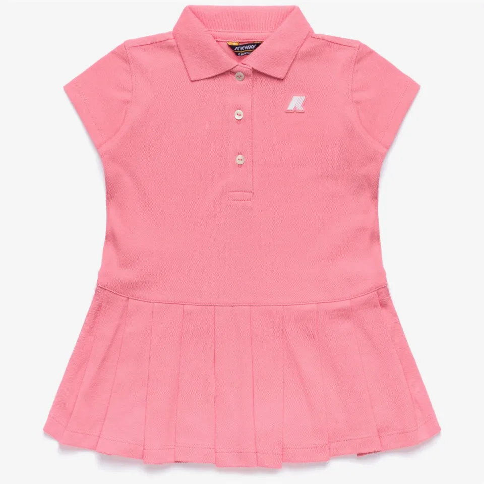 K-Way Dollie Pique rochie fetițe roz polo midi vară