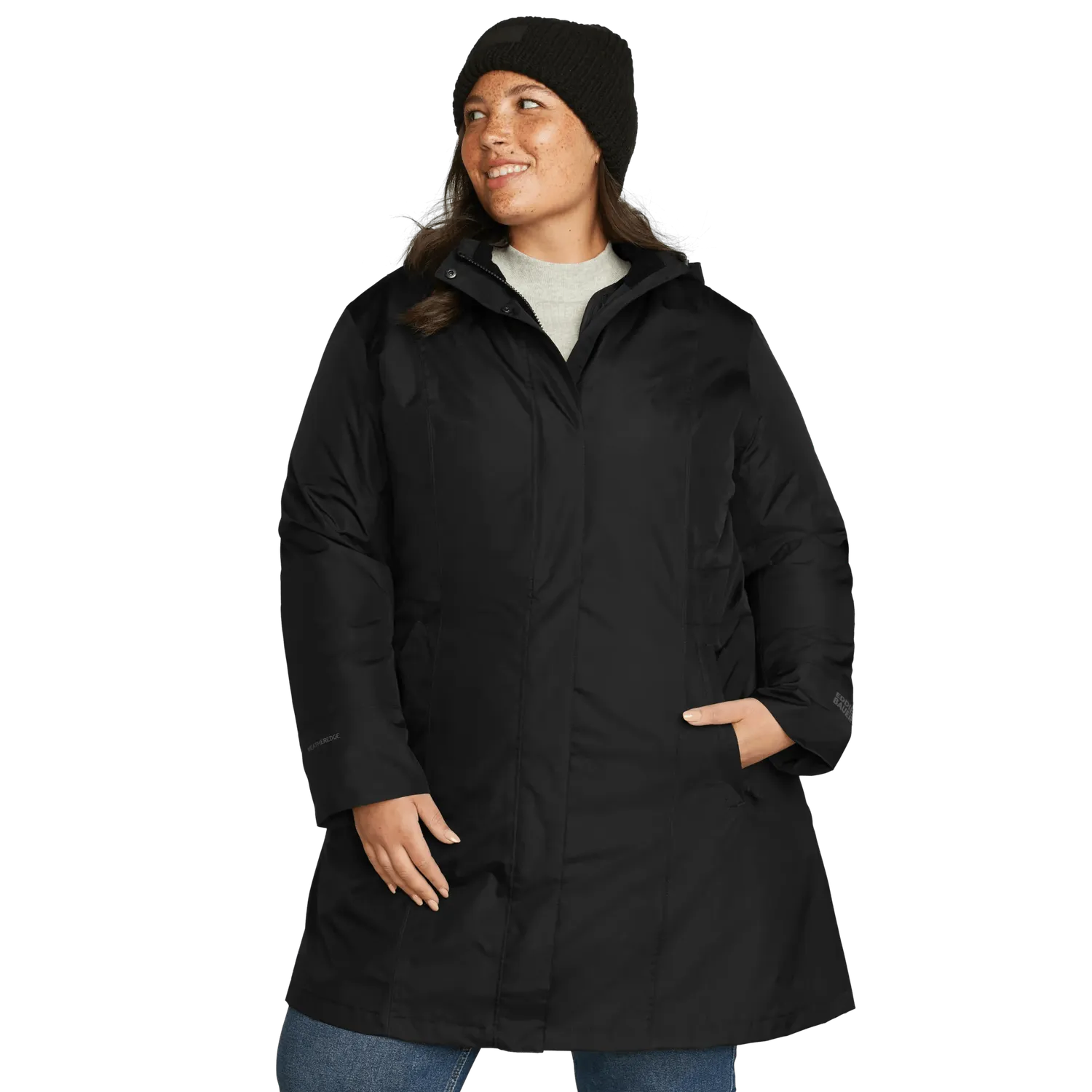 Eddie Bauer Girl on the Go Trench palton damă negru impermeabil