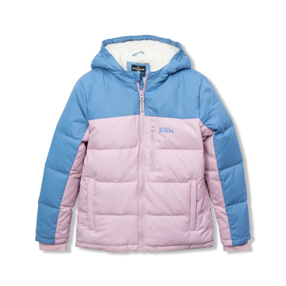 Eddie Bauer Classic Down jacheta fete Canal Blue cu gluga