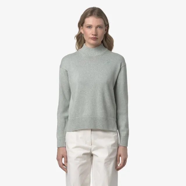 K-Way Agata Cotton Cashmere pulover gri melanj cu casmir