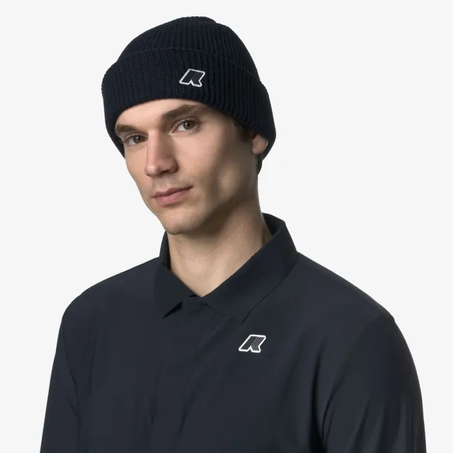 K-Way Brice Cardigan Stitch Wool Golf caciula albastra