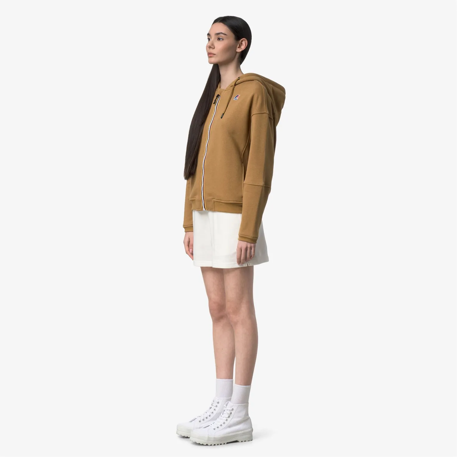 K-Way Lara Poly Cotton hanorac dama maro cu gluga