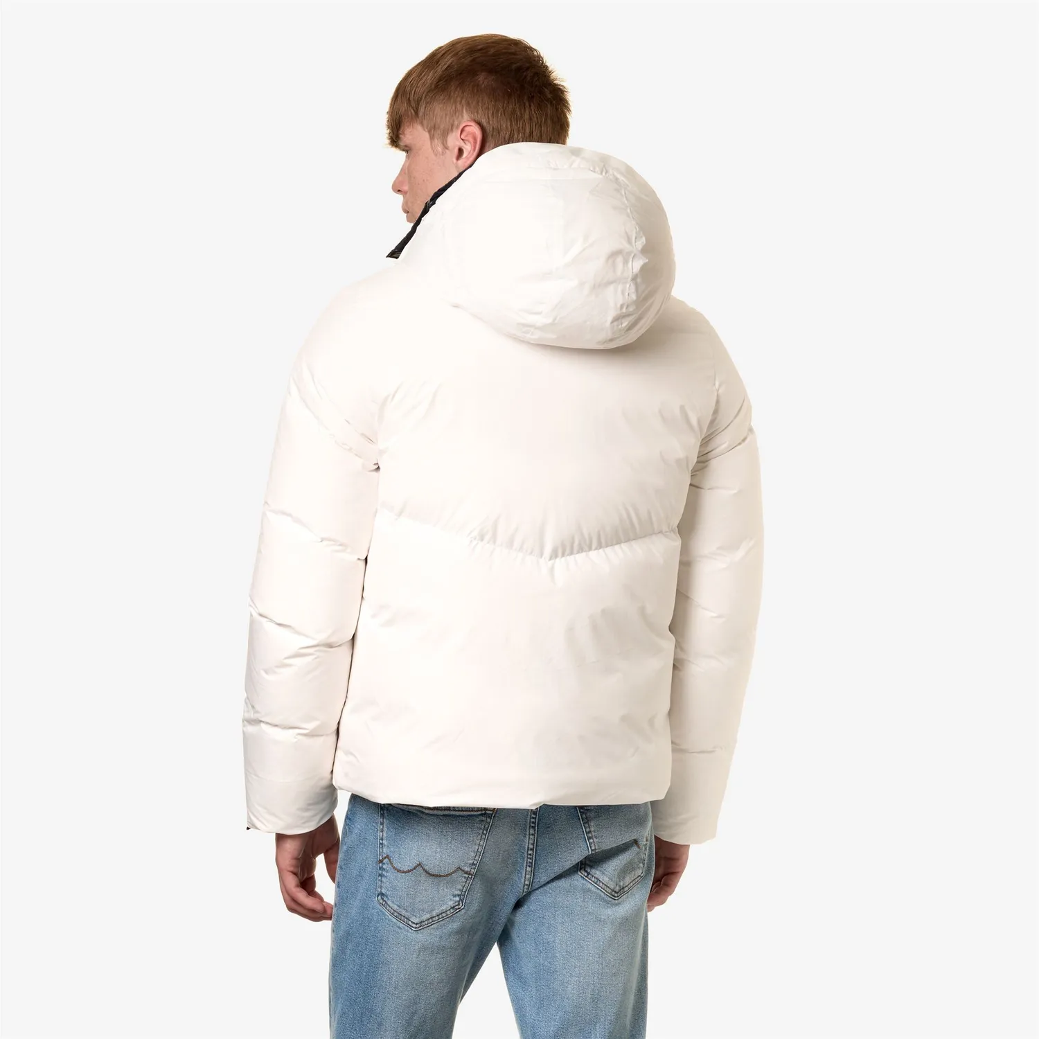K-Way Hugol Thermo Soft Touch geacă bărbați White G-Blue puf