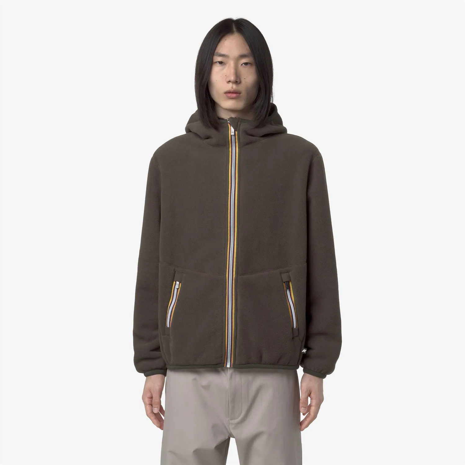 K-Way Jack Sherpa Polar Double geaca barbati negru-verde calduroasa
