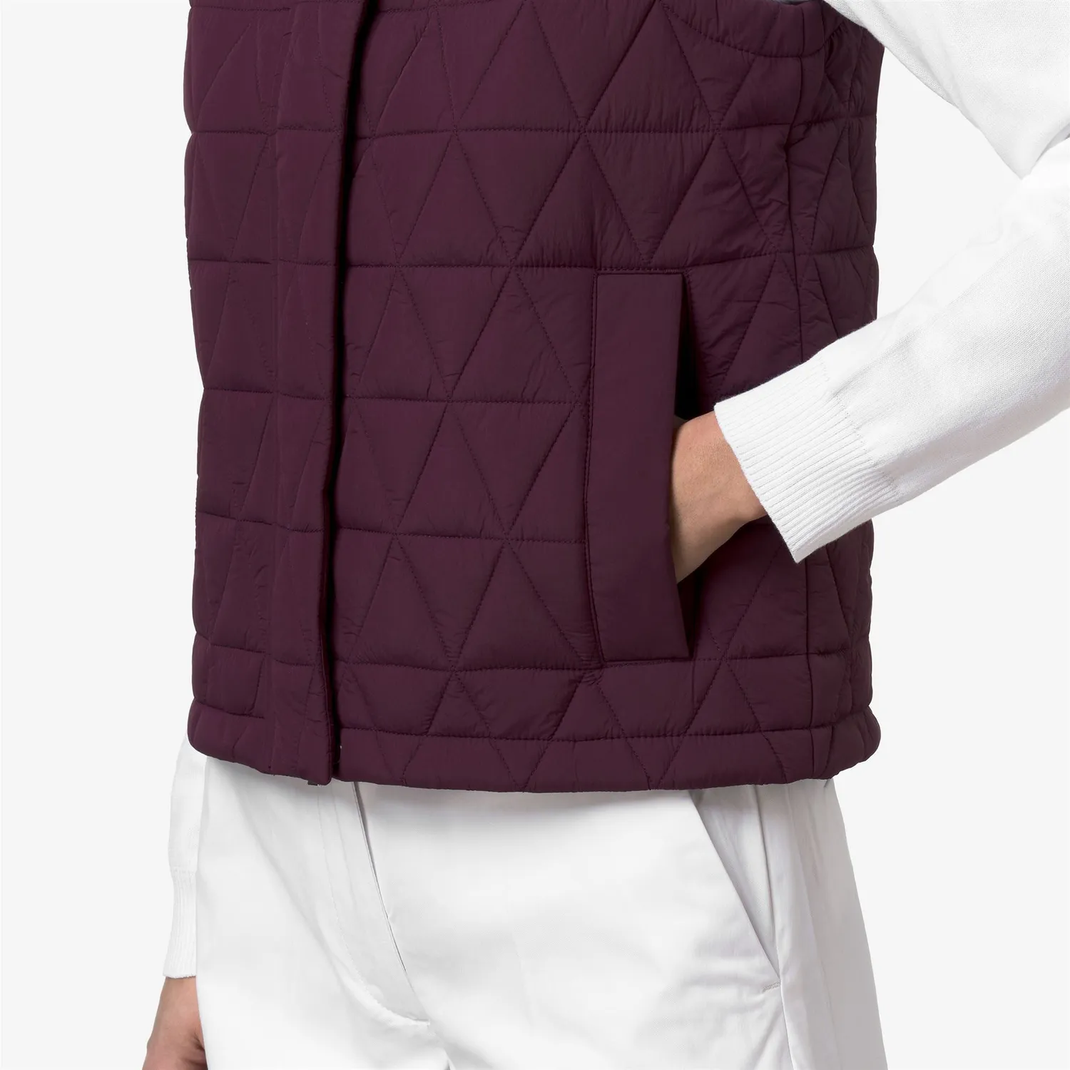 K-Way Satine Diamond Quilted vesta dama mov matlasata