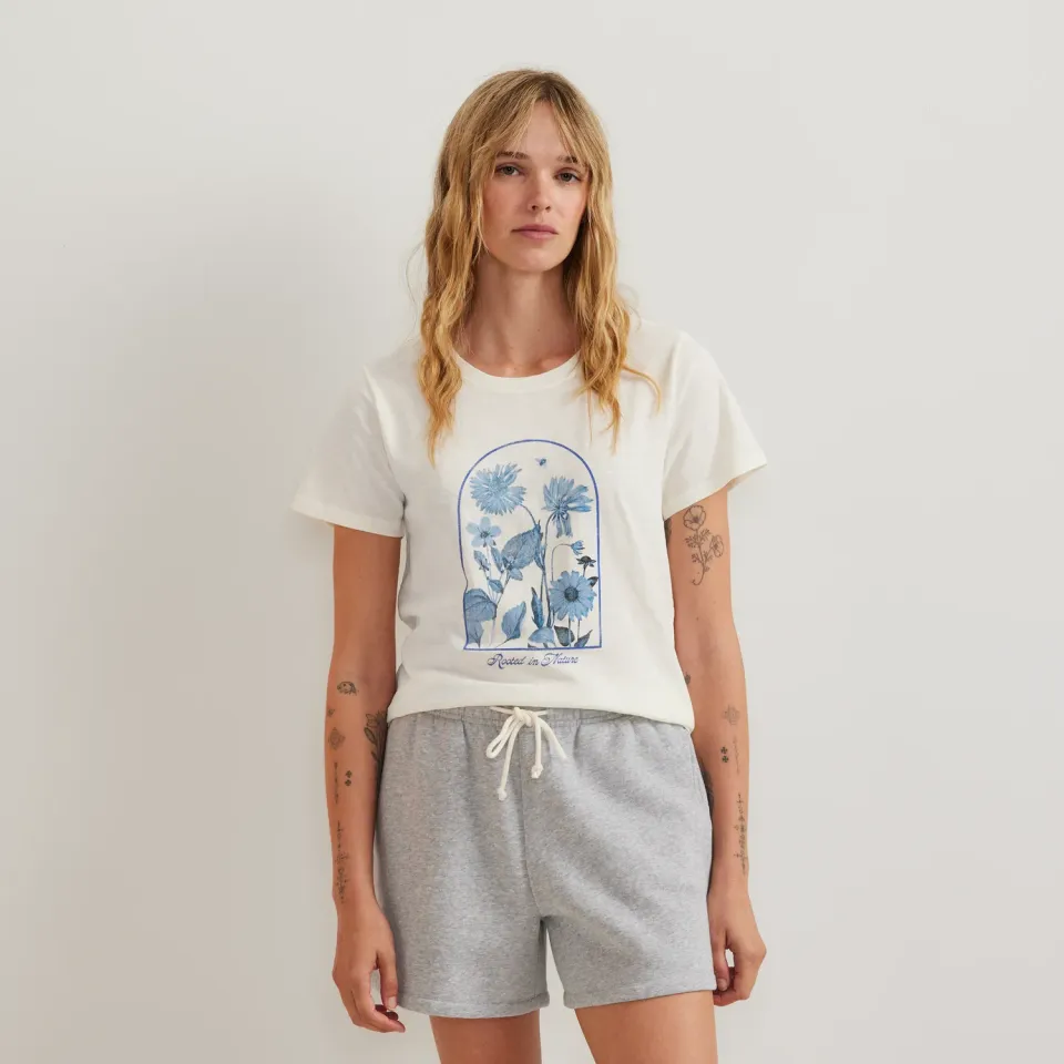 Eddie Bauer Rooted In tricou dama ivoire imprimeu