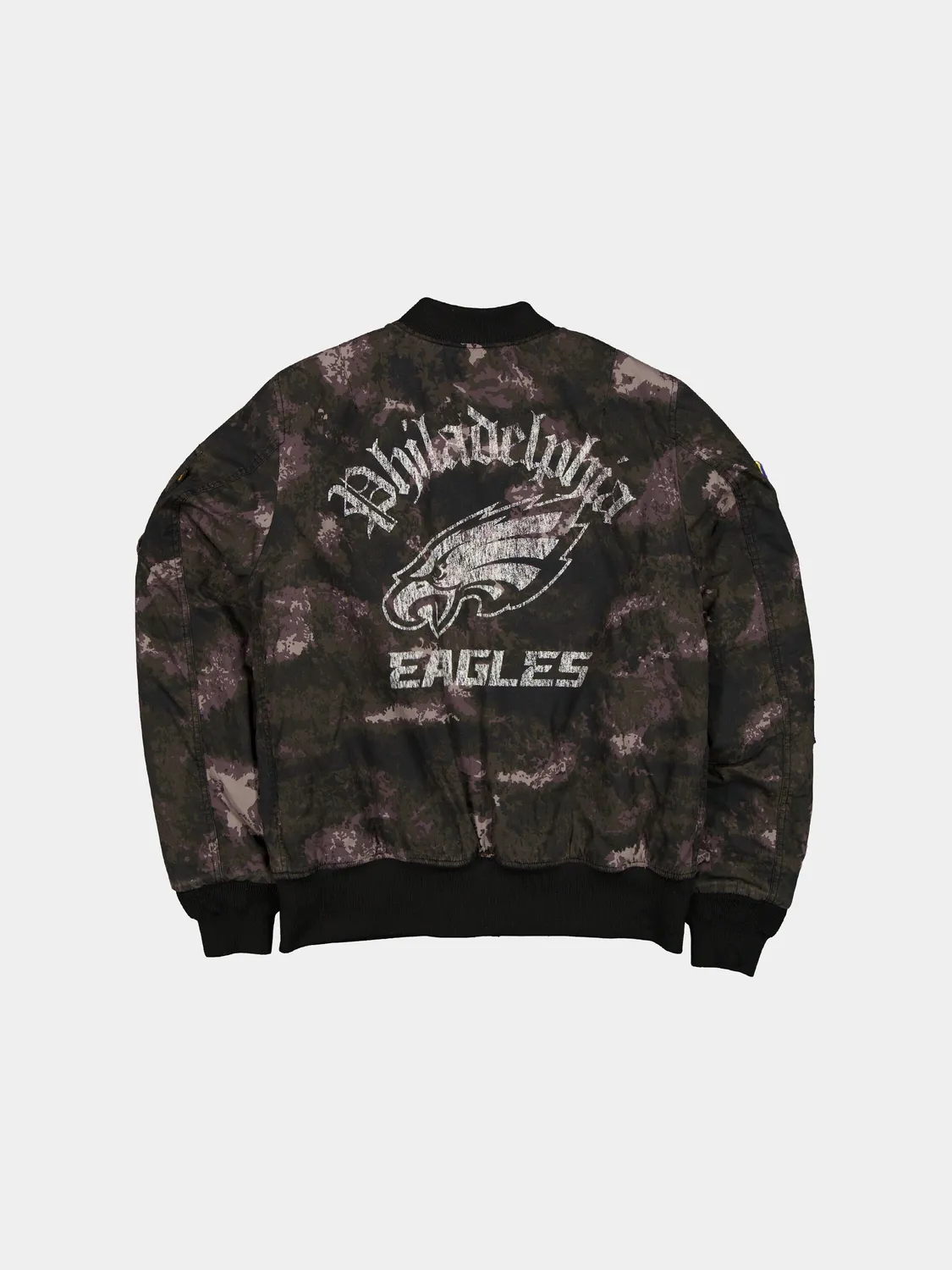 Alpha Industries MA-1 geacă bomber negru camo reversibilă