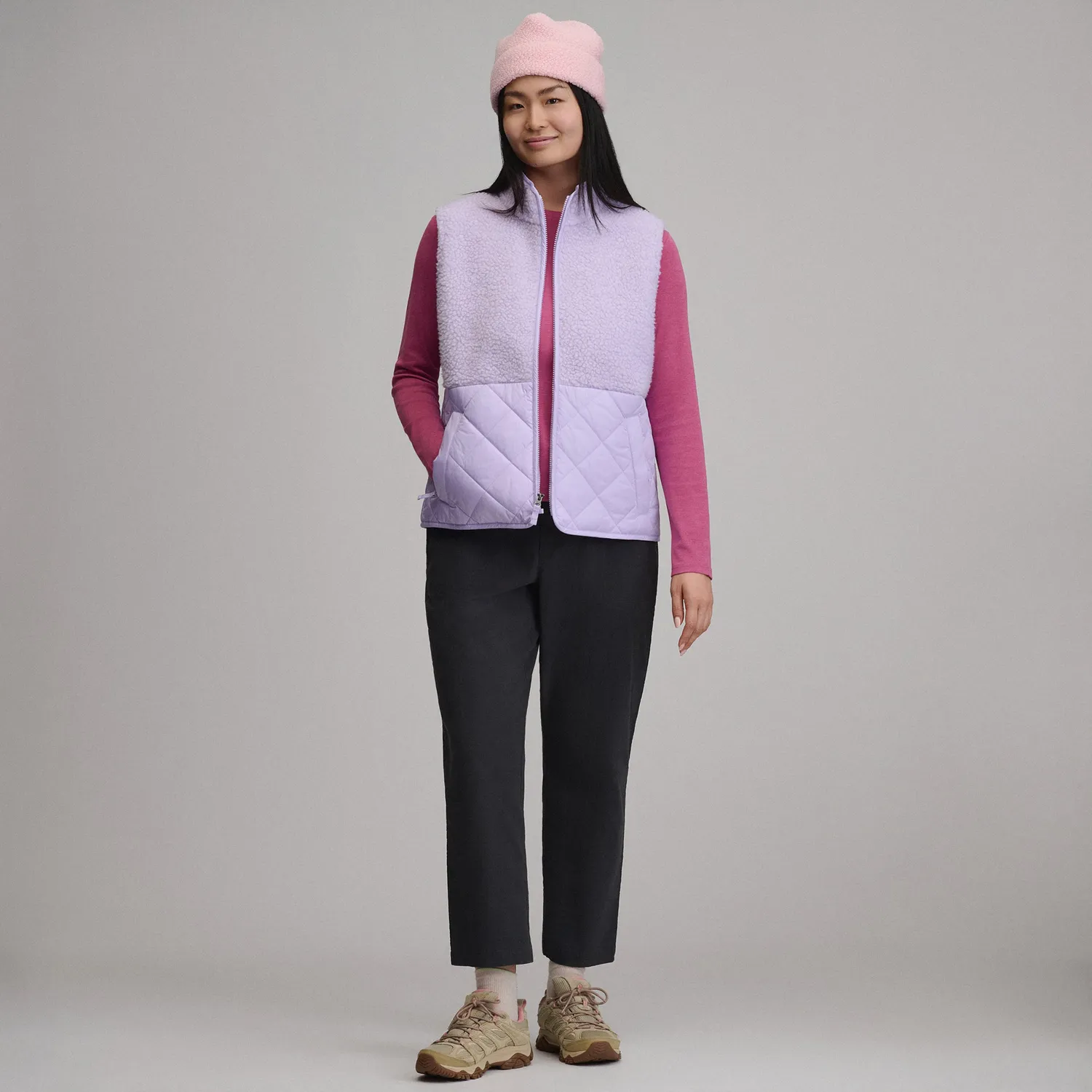 Eddie Bauer Wander vestă damă negru fleece ușoară