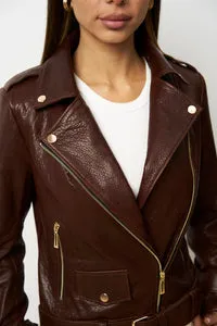 Mareus 624 Amber Cognac geaca piele biker dama