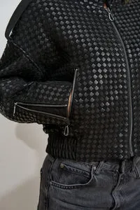 Mareus Diamond Black 660 geacă piele neagră crop