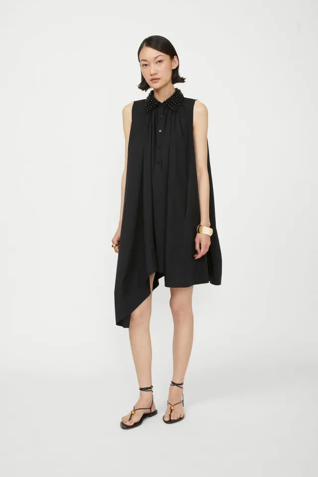 Isabelle Blanche rochie chemisier neagra perle