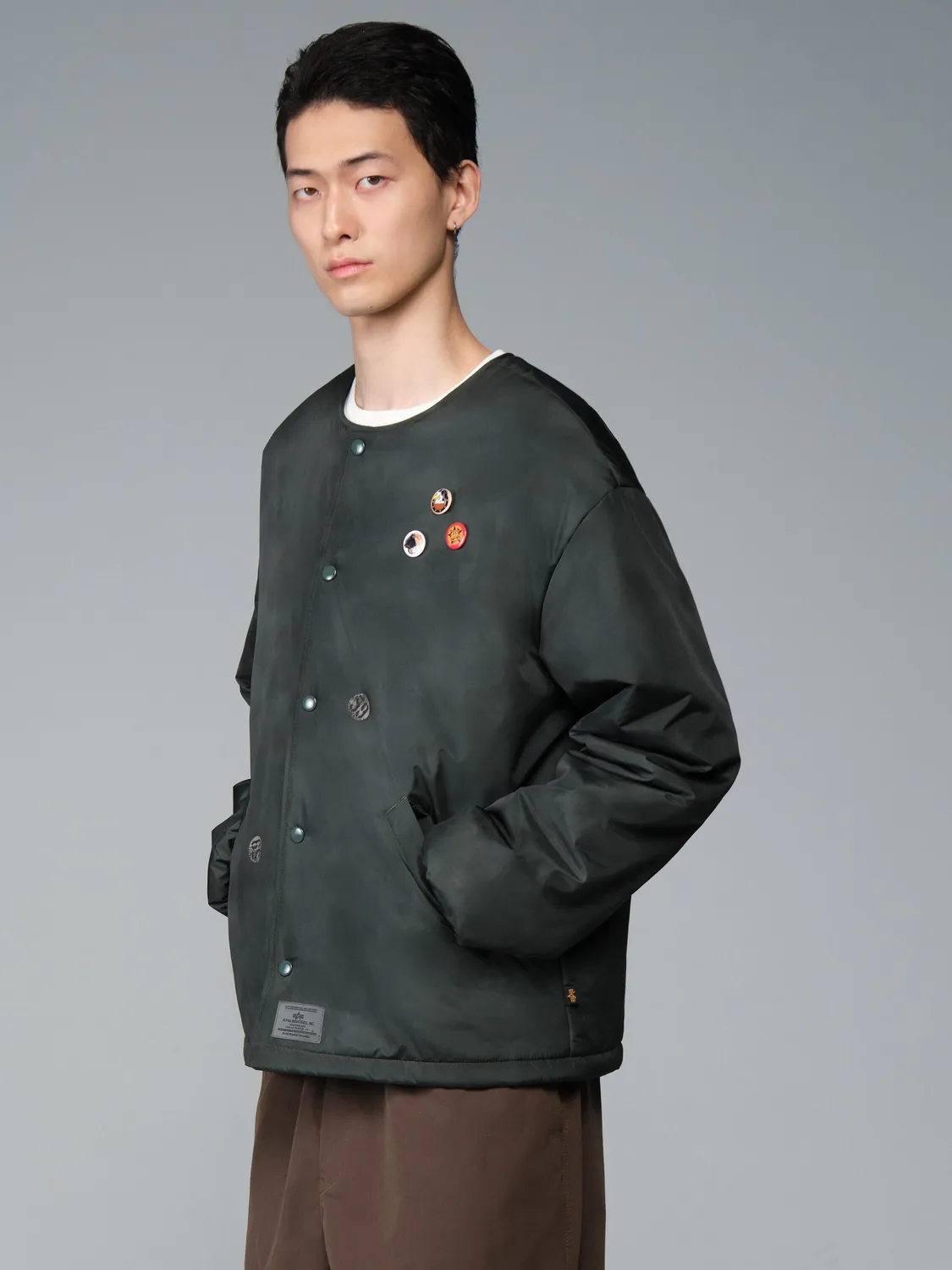 Alpha Industries Reed Vintage Print liner geacă Deep Forest rezistentă