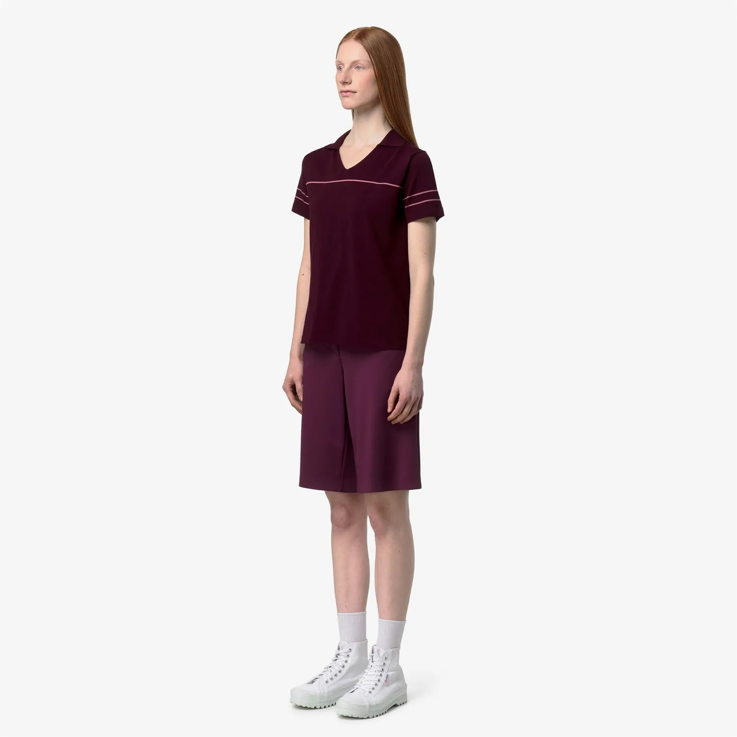 K-Way Mazardy Stripes polo dama violet dungi bumbac
