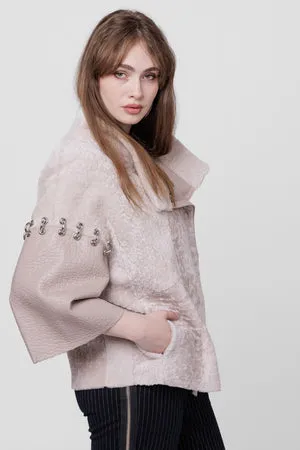 Mareus Pearl 300 poncho shearling piele bej 60 cm