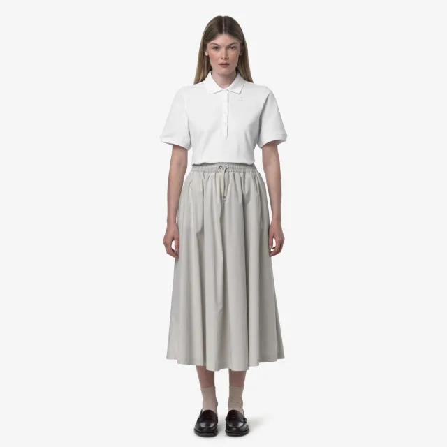 K-Way Mosella Light Poplin Tech fusta dama Beige Lt lunga