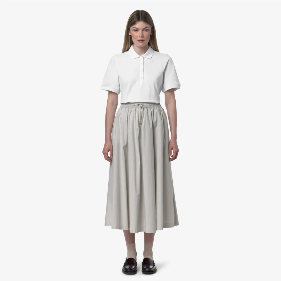 K-Way Mosella Light Poplin Tech fusta dama Beige Lt lunga
