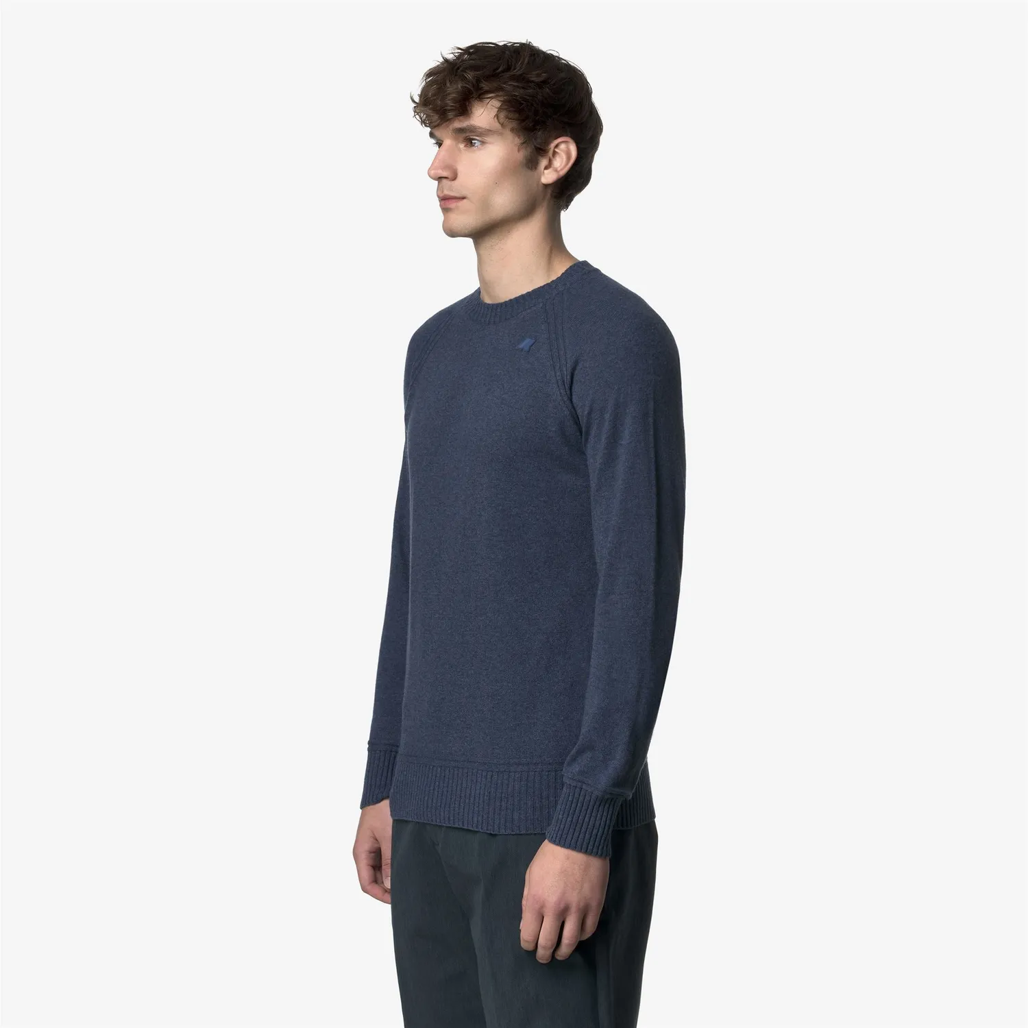 K-Way Sebas Wool Cashmere pulover albastru lână
