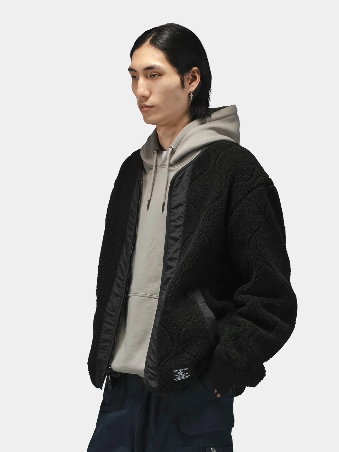 Alpha Industries Reversible M-65 Quilted Liner geaca neagra reversibila