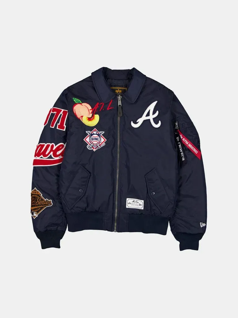 Alpha Industries MA-1 Atlanta Braves jachetă bomber bleumarin