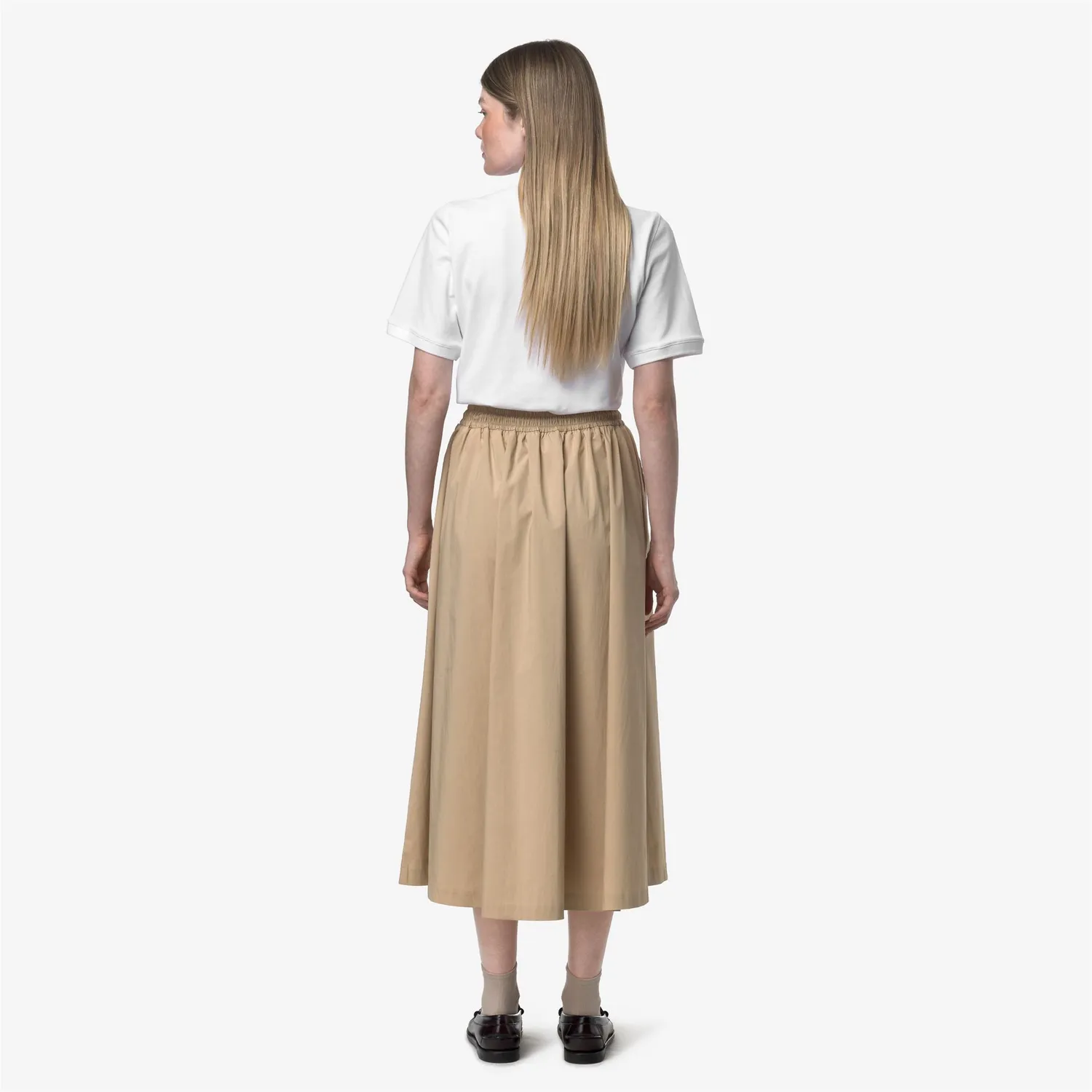 K-Way Mosella Light Poplin Tech fusta lunga bej