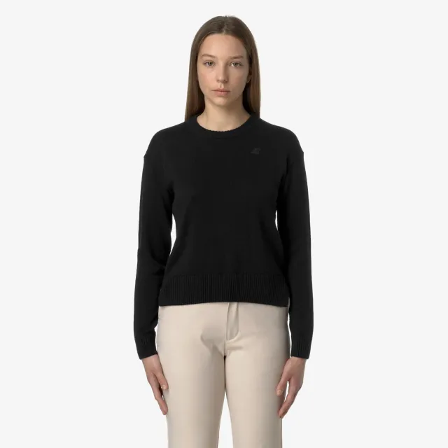 K-Way Domitine pulover dama negru bumbac casmir