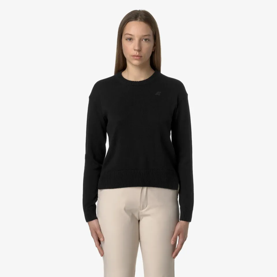 K-Way Domitine pulover dama negru bumbac casmir