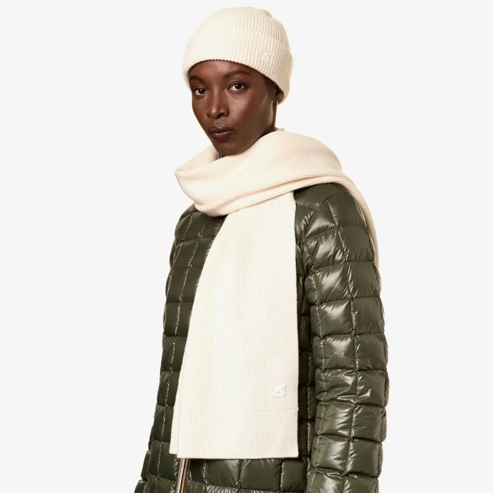 K-Way Etienne Cardigan Stitch fular unisex bej lana