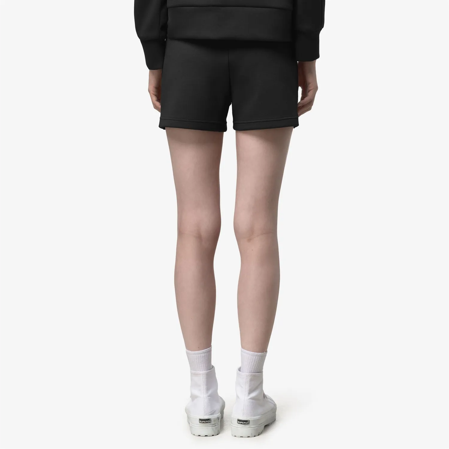 K-Way Rikelle pantaloni scurti negri bumbac elastic