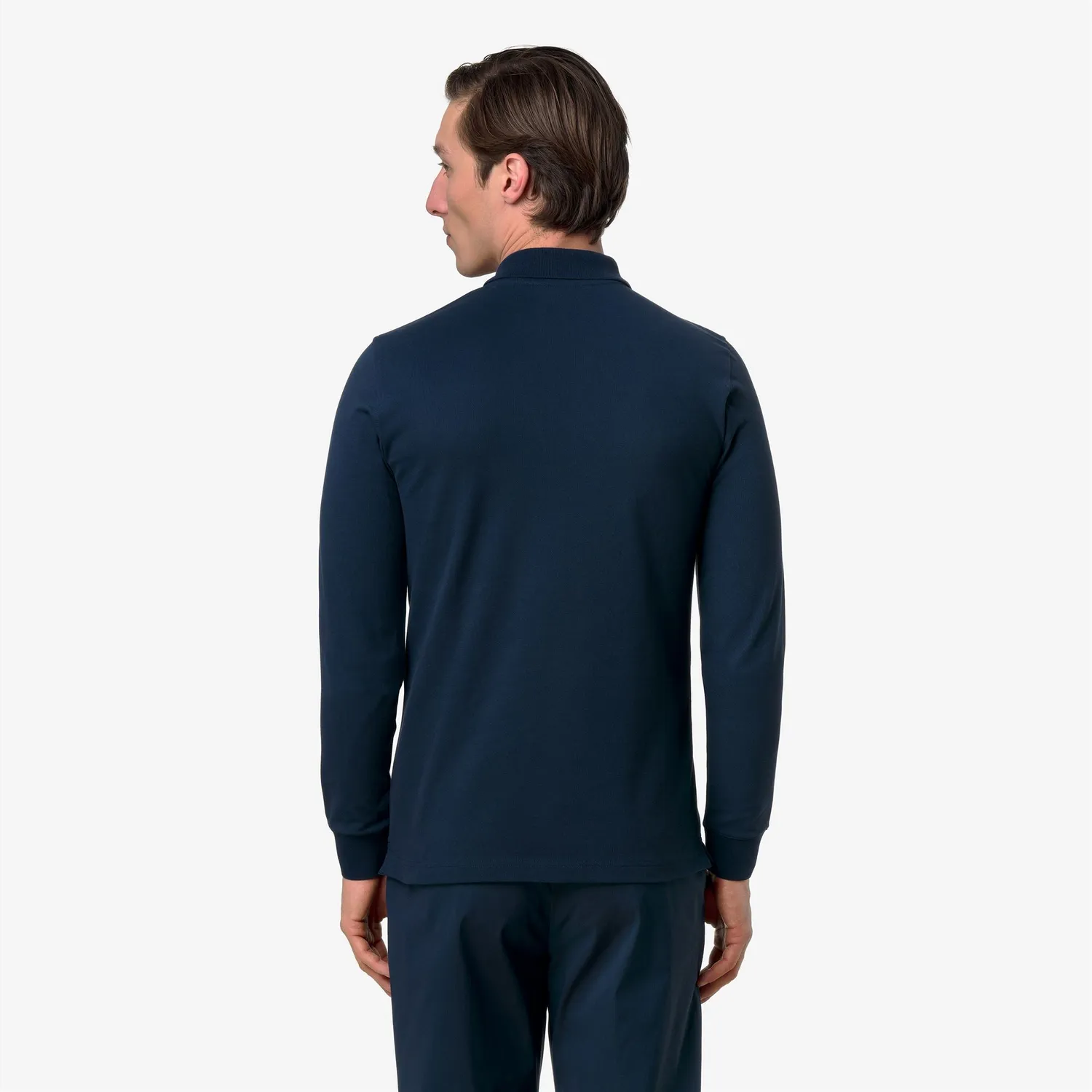 K-Way Monju Pique Slim polo barbati albastru maneca lunga